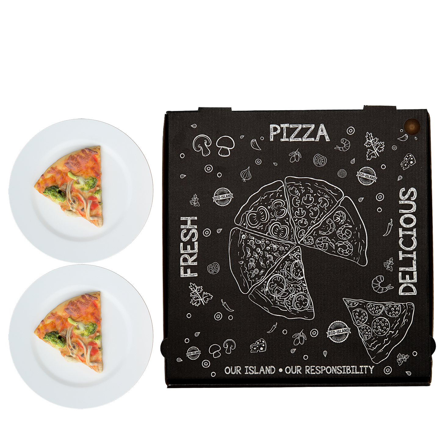 Pizza Box 14" Eco-Island BL 1/50