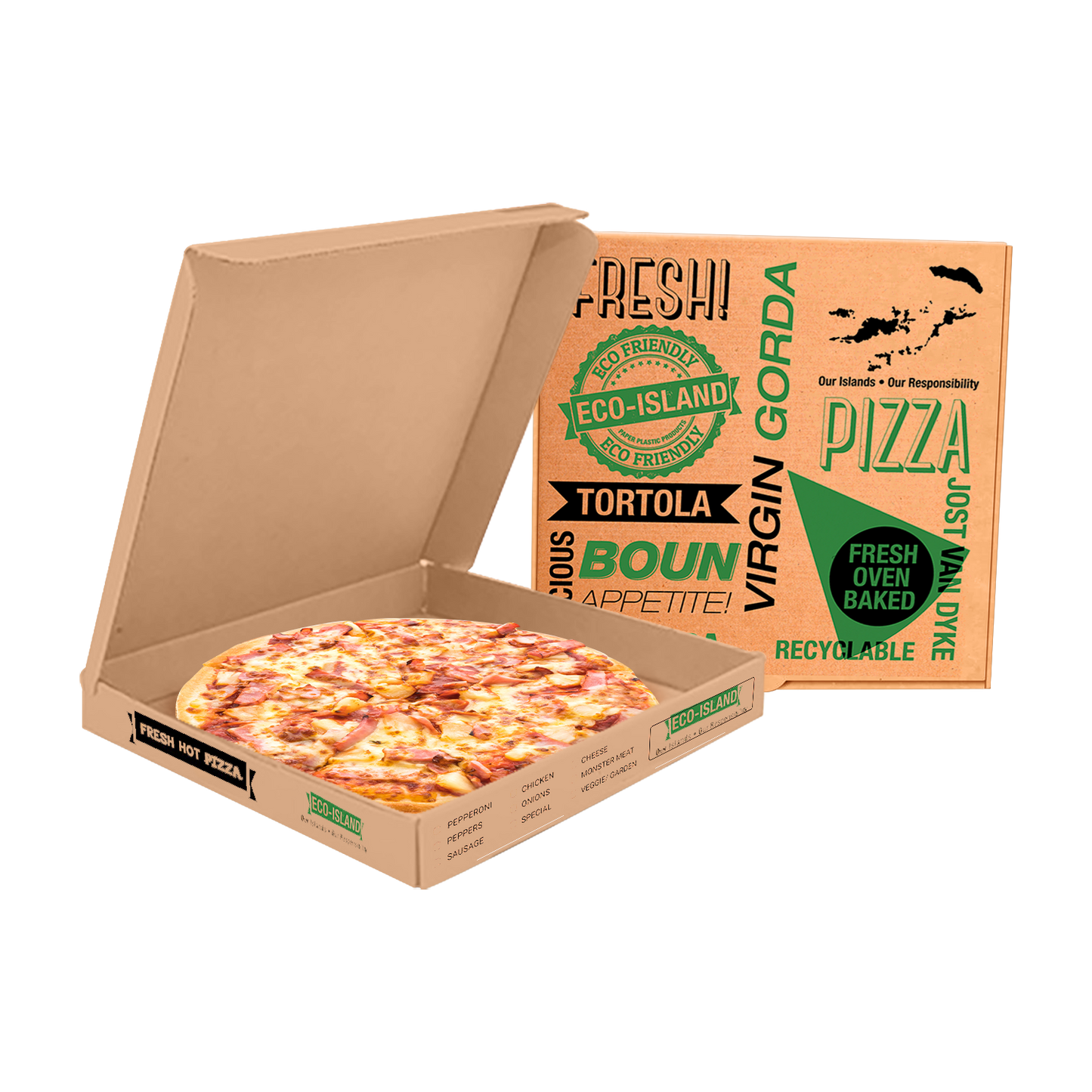 Pizza Box 16" Eco-Island 1/50 (Island Names)
