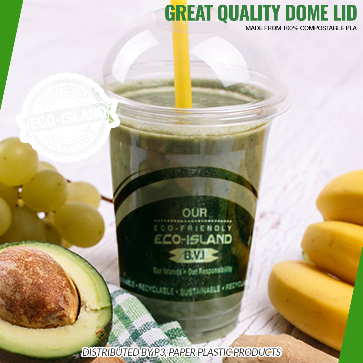 16oz Eco-Island Dome Lids 20/50