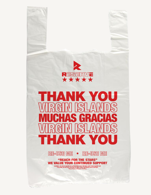 T-shirt Bag White Reserve 10/90 | RTB10000 | RTB10000 Thank You 11.5"x6.5"x21"