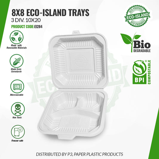 8x8 Eco-Island 3Div. Trays 10/20