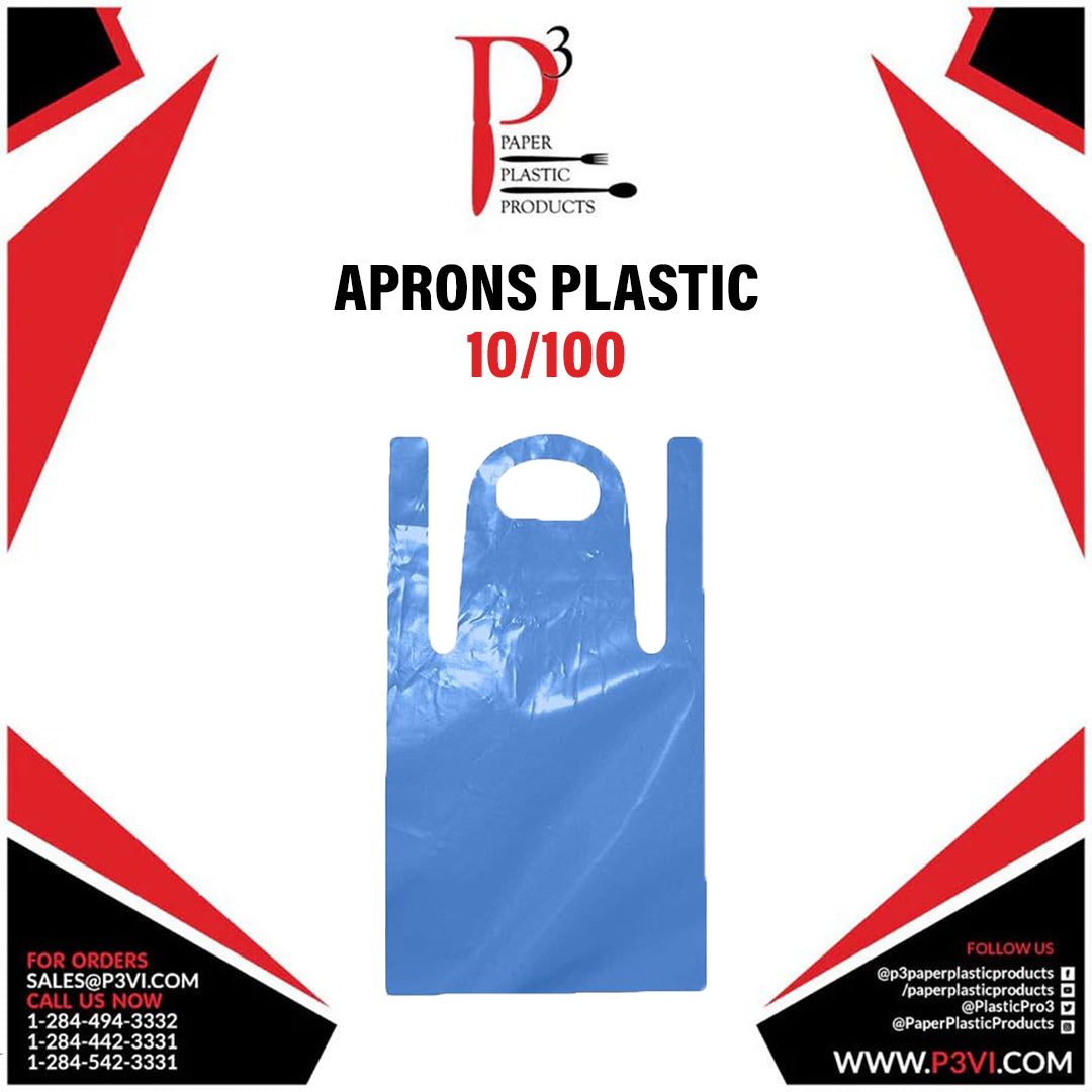 Aprons Plastic 28"x46" White 5/100