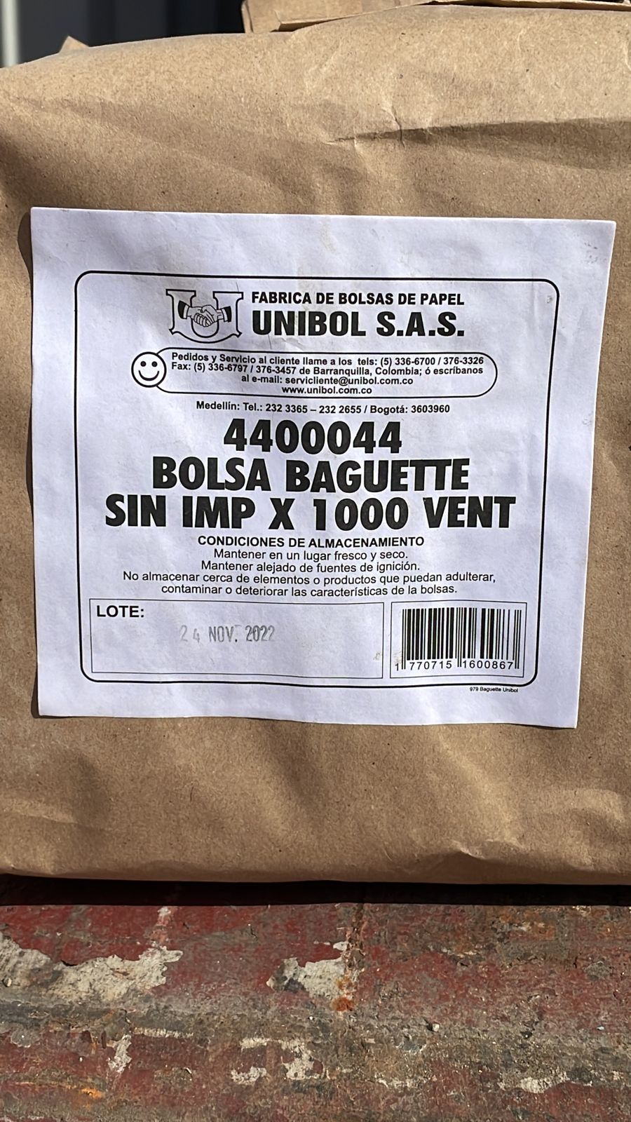Bread Bag "Sin Imox" Vent 2/500