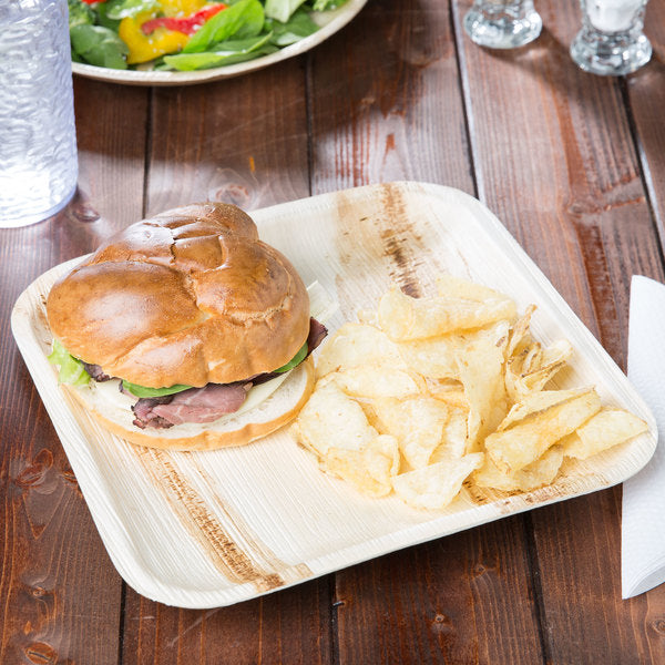 Palm Leaf 10" 4 packs by 25 Disposable Plates - 100/case