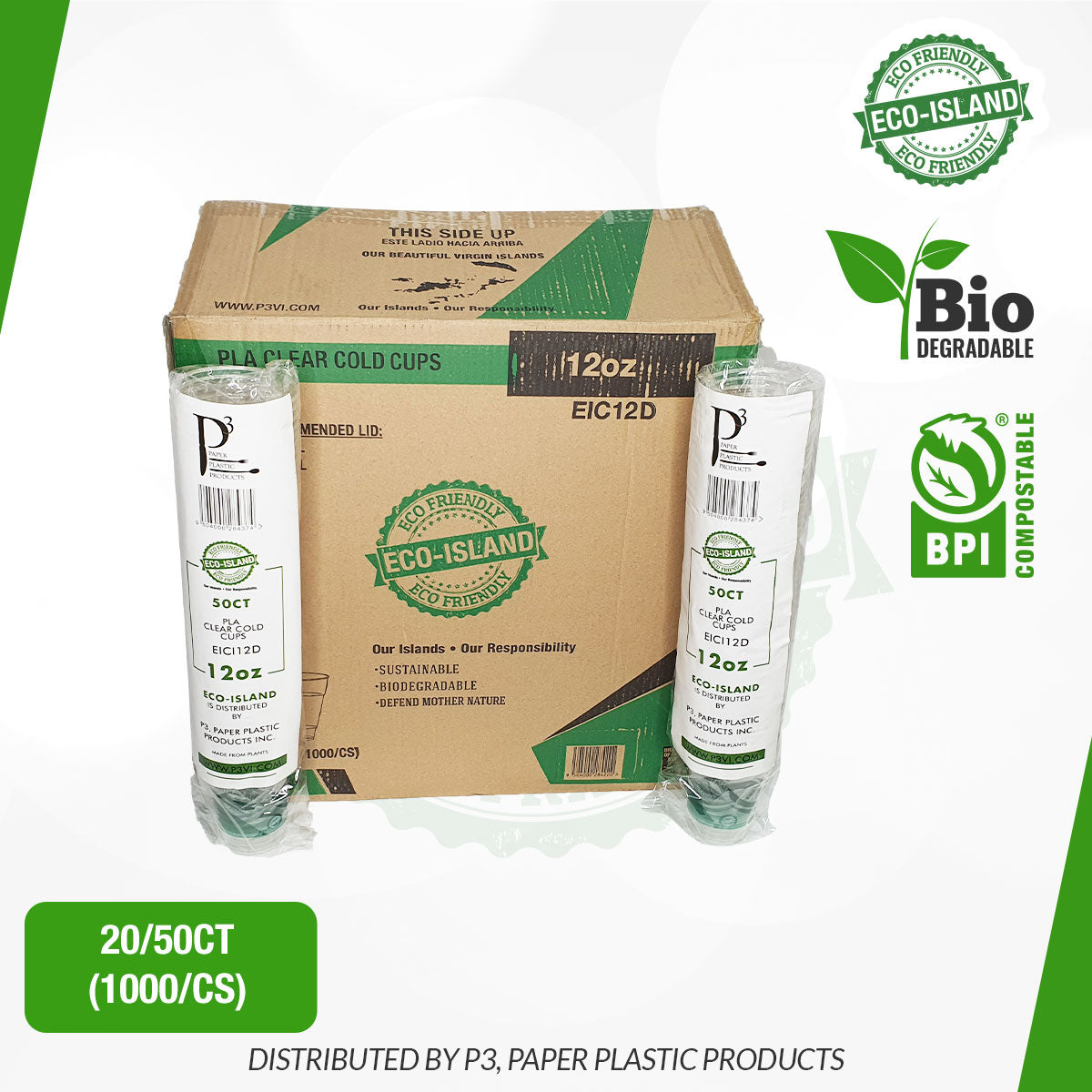 12oz Eco-Island Cups DMN 20/50
