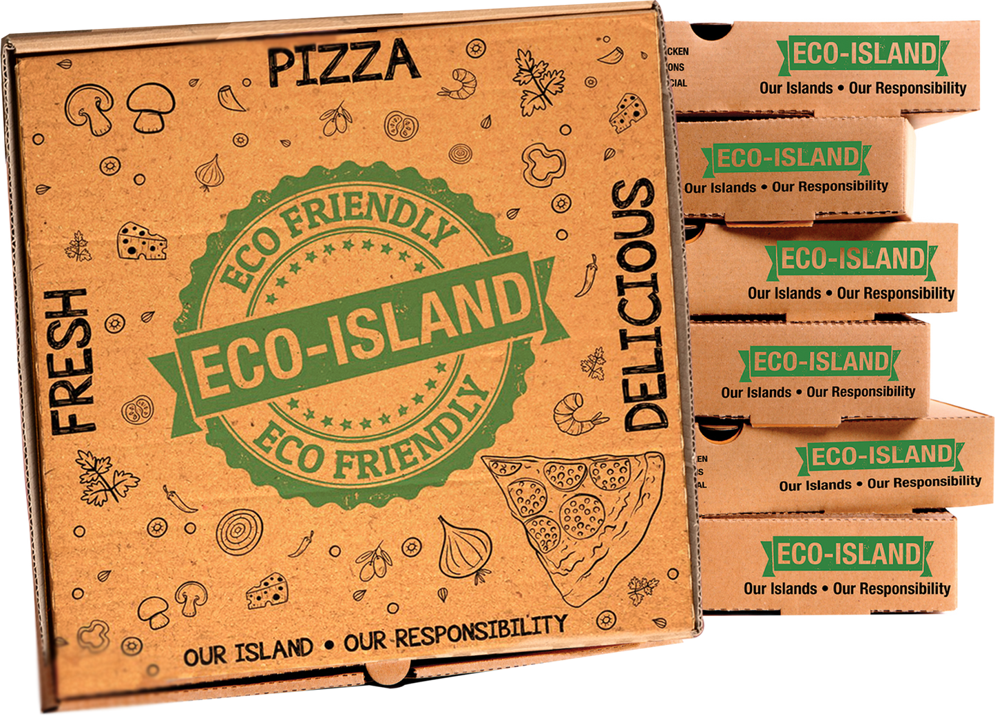 Pizza Box Eco-Island BR 1/50 ( 10", 12", 16")