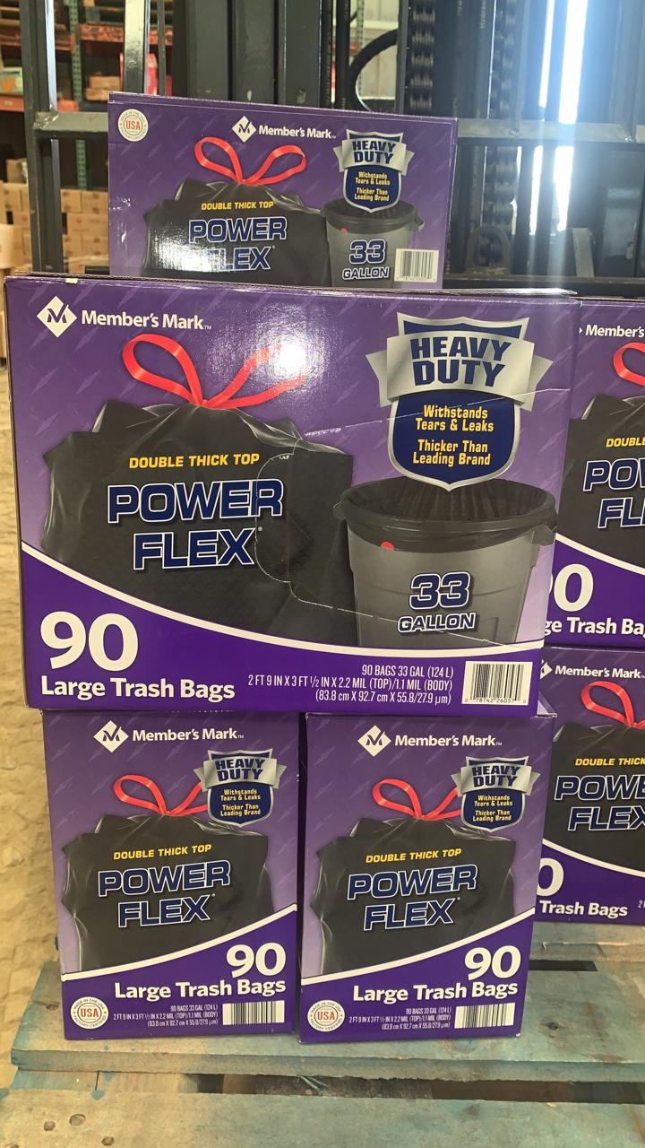 Garbage Bag 33gal Blk Power Flex MM 1/90