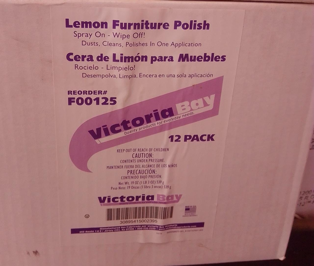 Furniture Polish Oil VB Lemon 12/19oz
