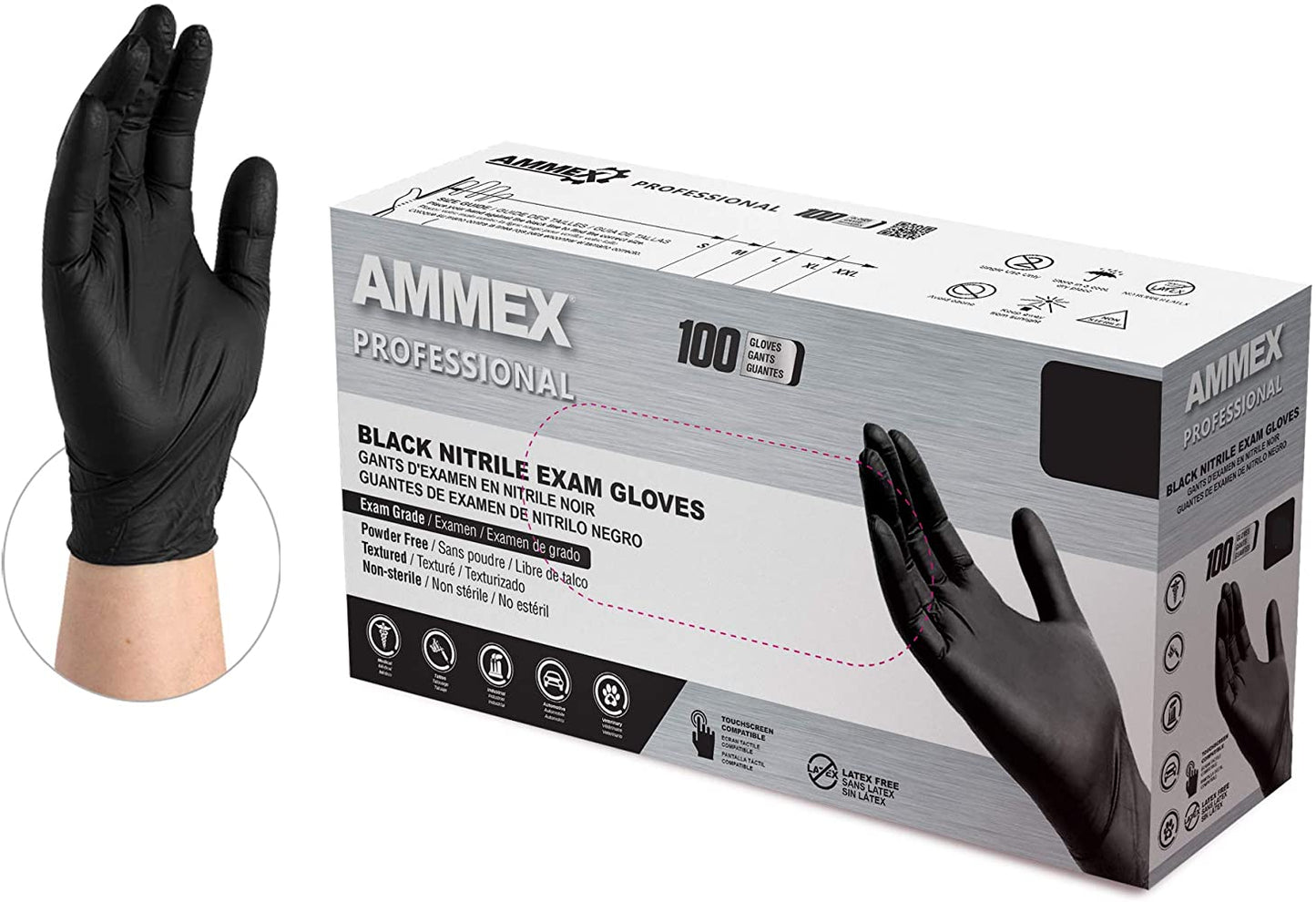 Gloves Latex LG Black 10/100
