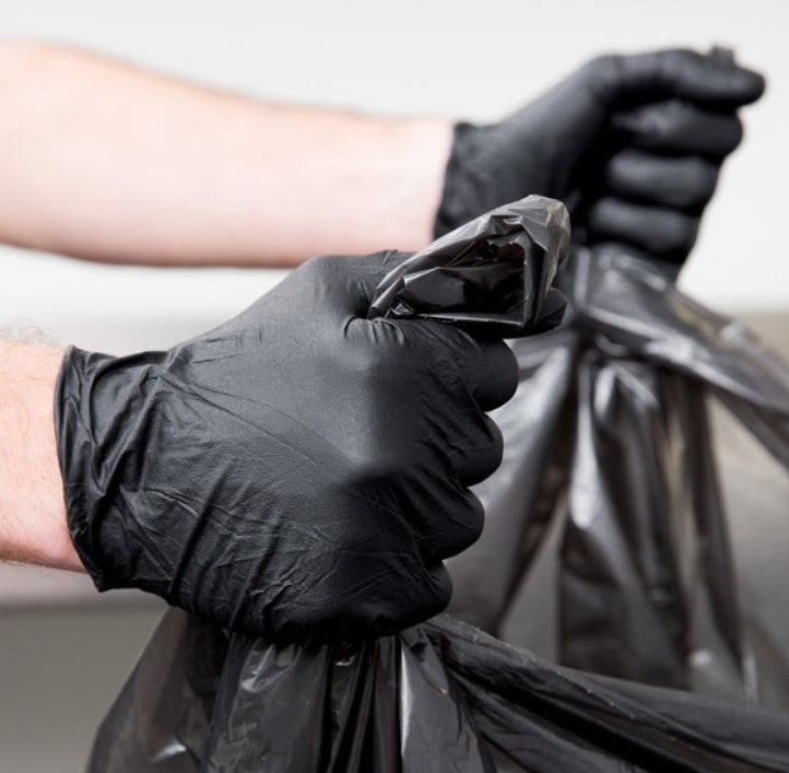 Gloves Nitrile M Blk 5mil Lavex 10/100