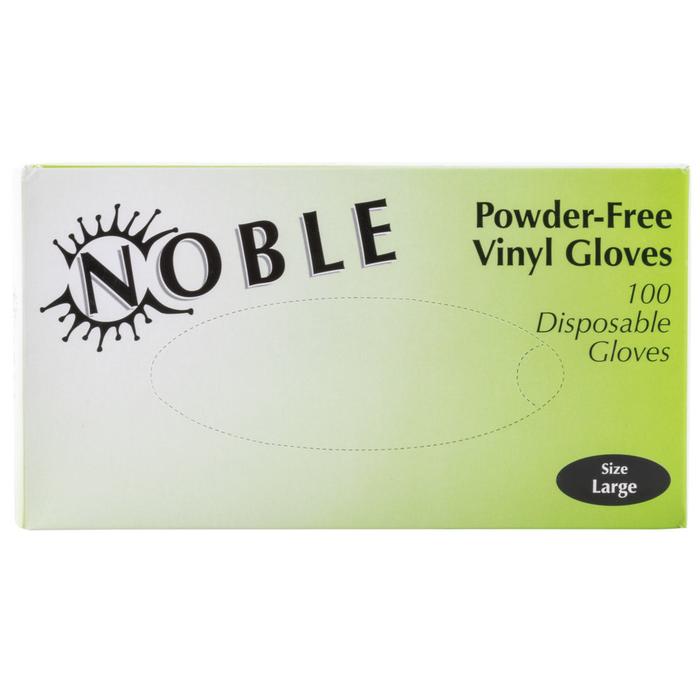 Gloves Vinyl Powder-Free L Clr 3.5mil Noble 10/100