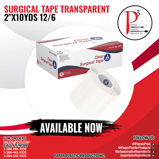 Surgical Tape Transparent 2"x10yds 12/6