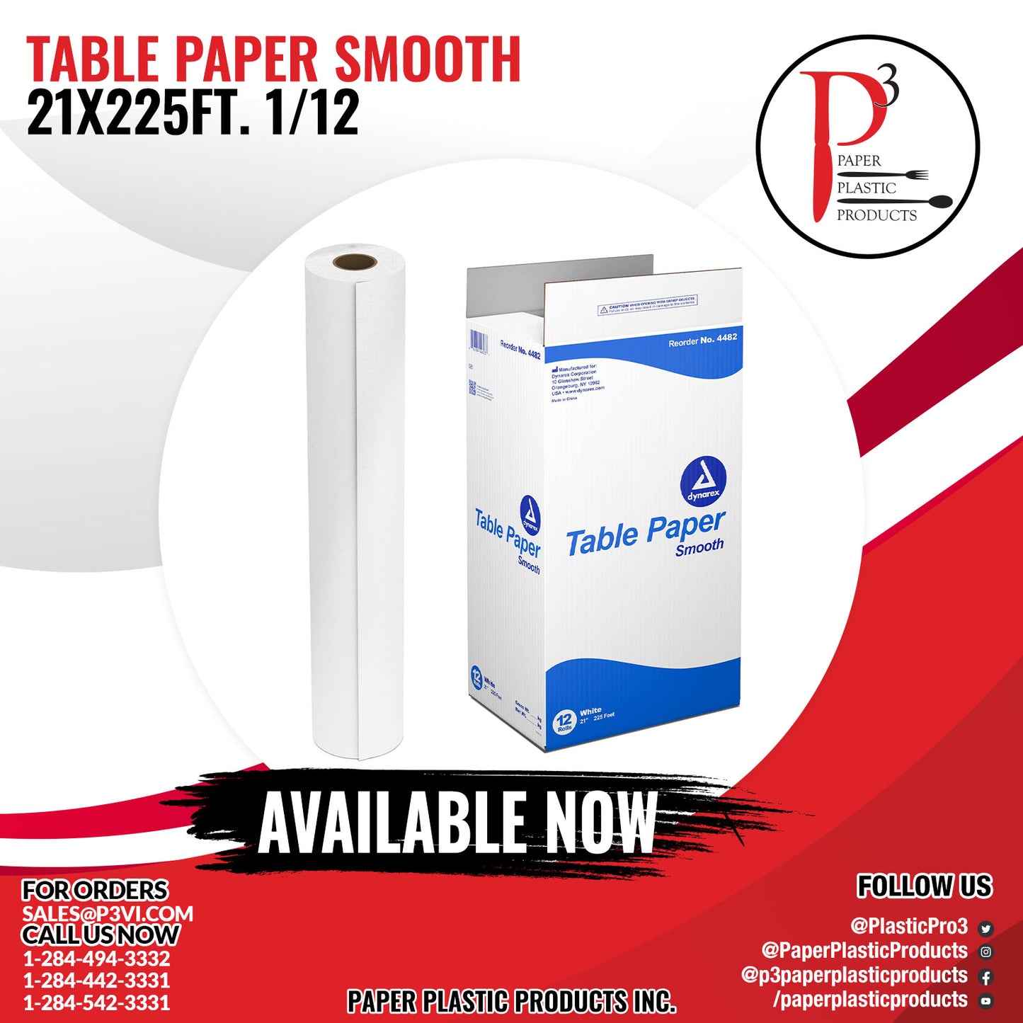 Table Paper Smooth 21x225ft. 1/12