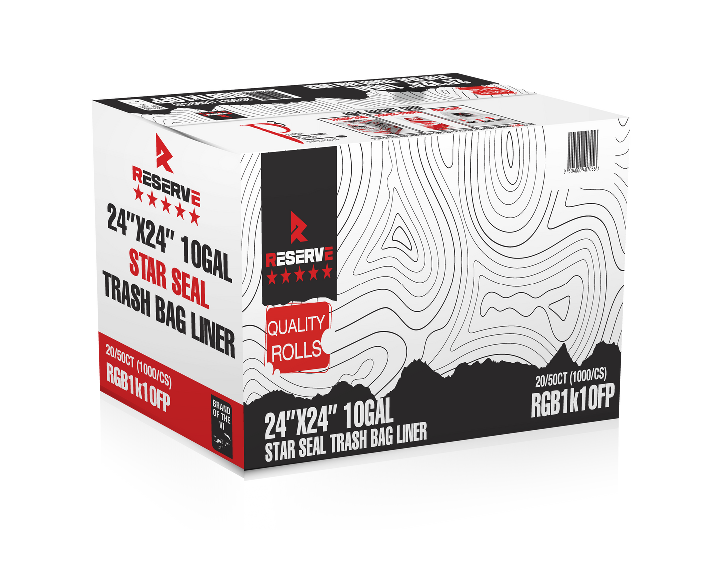 Garbage Bag Star-sealed 10gal Reserve Clr 10/100/1