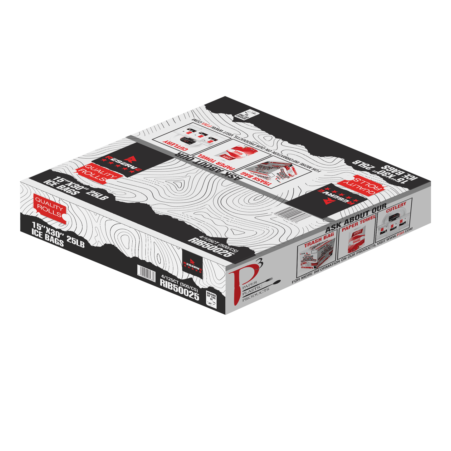 Ice Bags 25lb 15"x30" Reserve 1/500