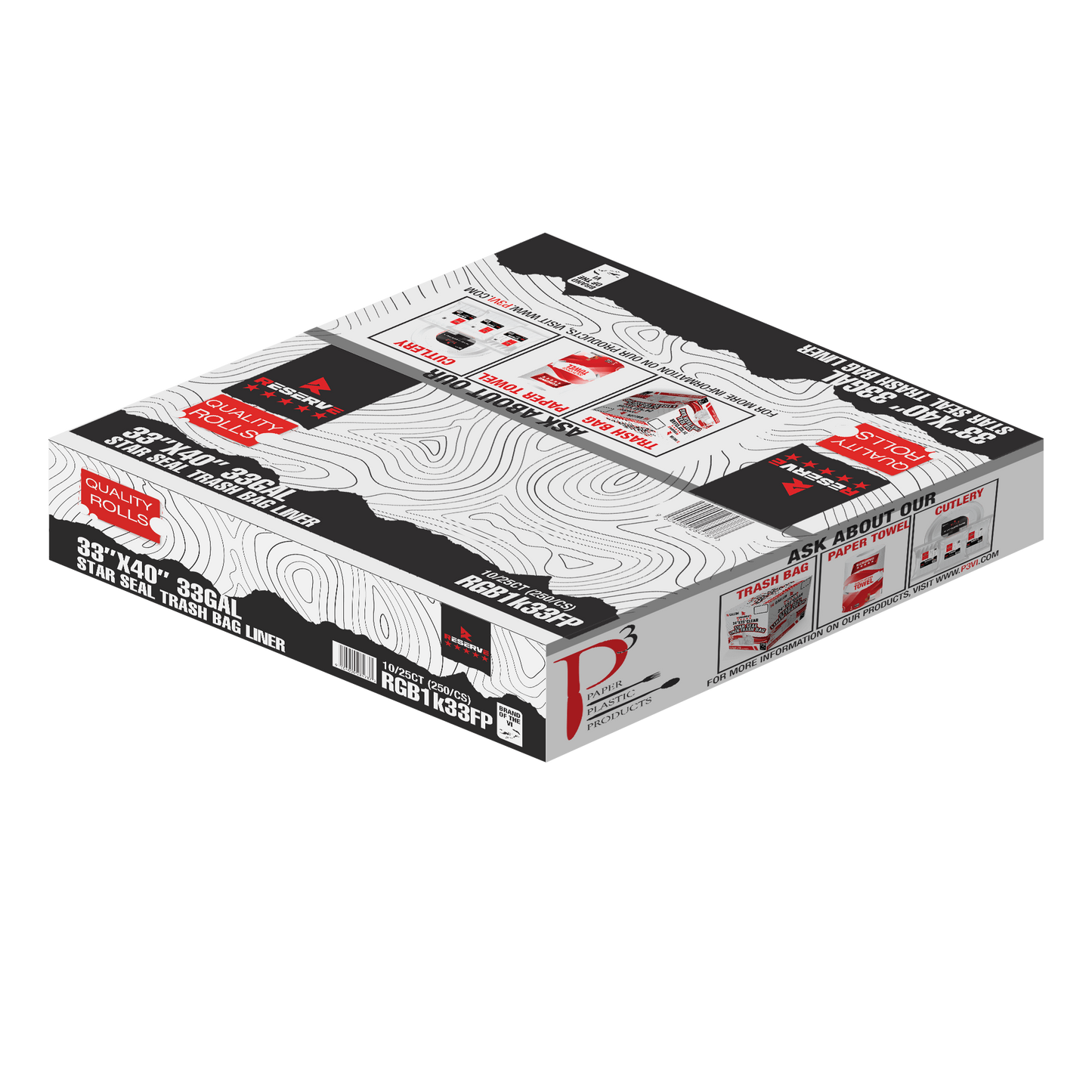 Garbage Bag Star-sealed 33gal Reserve Clr 10/25/1