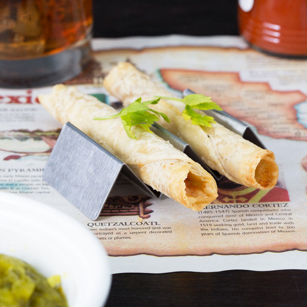 Taco Holder S. 2pc/3pc 4"x2"x1" Stainless Steel Triangle 1/1