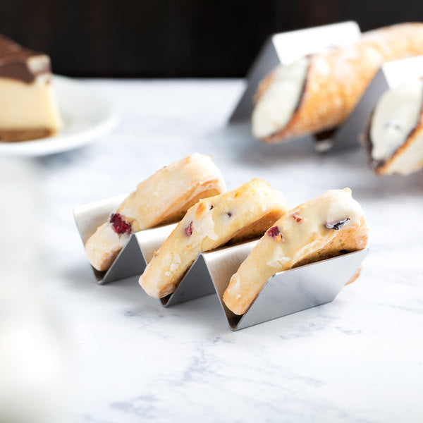 Taco Holder S. 2pc/3pc 4"x2"x1" Stainless Steel Triangle 1/1