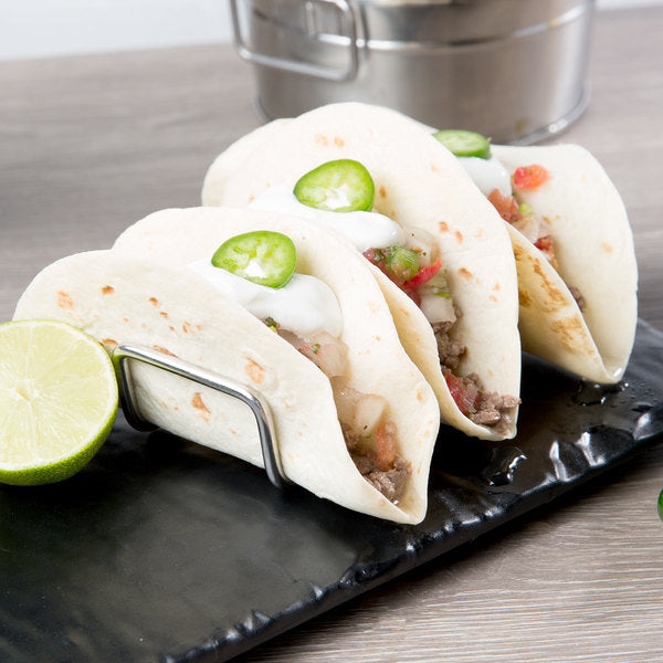 Taco Holder M 2PC/3PC 5 5/8"x2 1/4"x1 1/2" Stainless Steel Round Choice 1/1