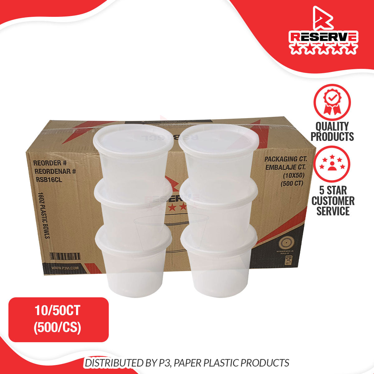 Soup Bowl P/Clr 16oz Reserve 10/50
