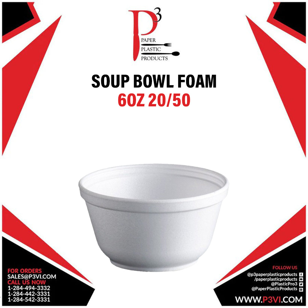 Soup Bowl Foam 6oz 20/50