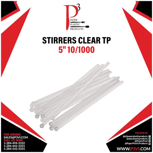 Stirrers Clear TP 5" 10/1000