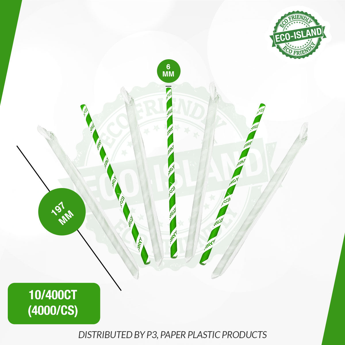 Paper Straw G+W (7.5") box Eco-Island 10/400