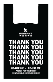 T-Shirt Bag 18x8x30 Jumbo Black Reserve 10/50 | RTB10001 | RBPL10005BK