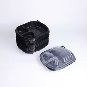 9x8 Clamshell Tray Tray 3 Div Reserve Blk 3/50 | FCTR10009 | RC3D98B/LID