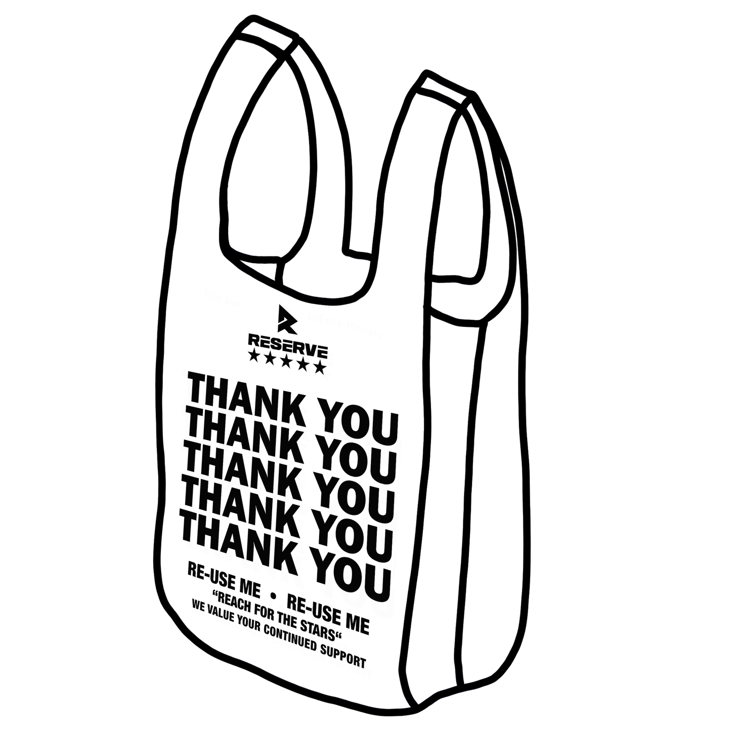 T-Shirt Bag 18x8x30 Jumbo Black Reserve 10/50 | RTB10001 | RBPL10005BK