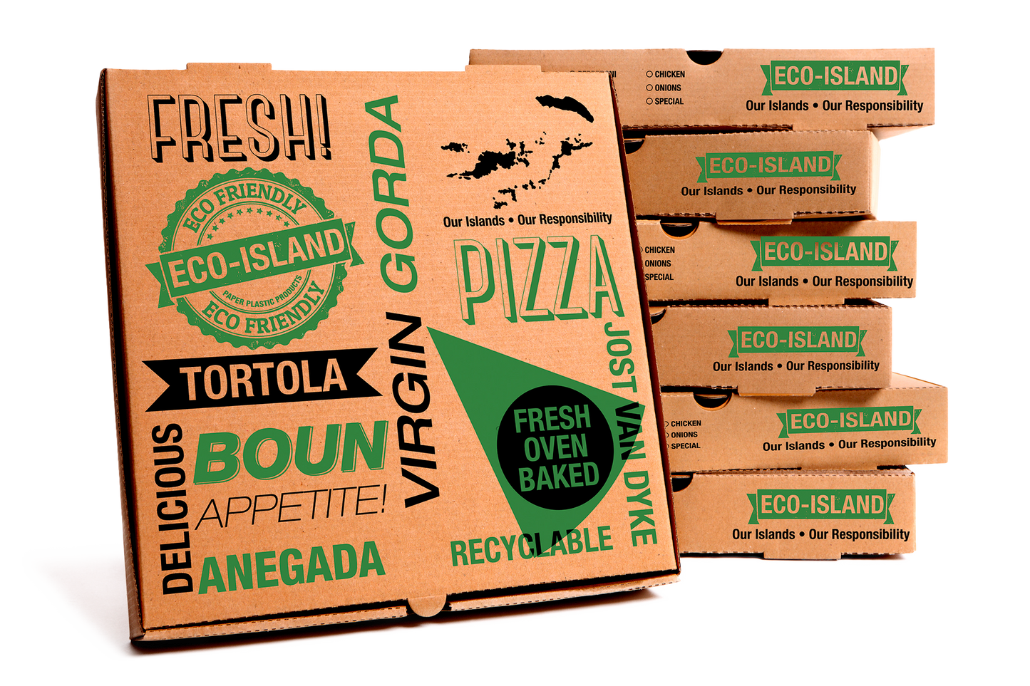 Pizza Box 16" Eco-Island 1/50 (Island Names)