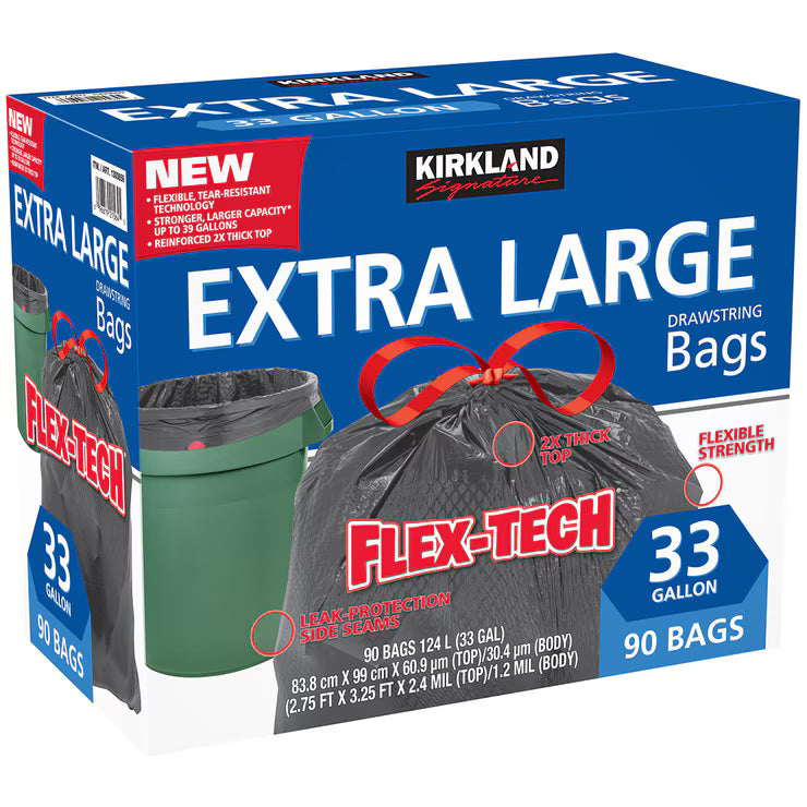 Garbage Bag 33 gal Blk KS 1/90 | GB10011 | 1300659