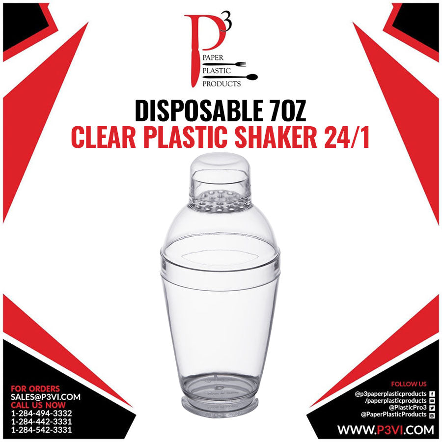 Disposable 7oz Clear Plastic Shaker 24/1