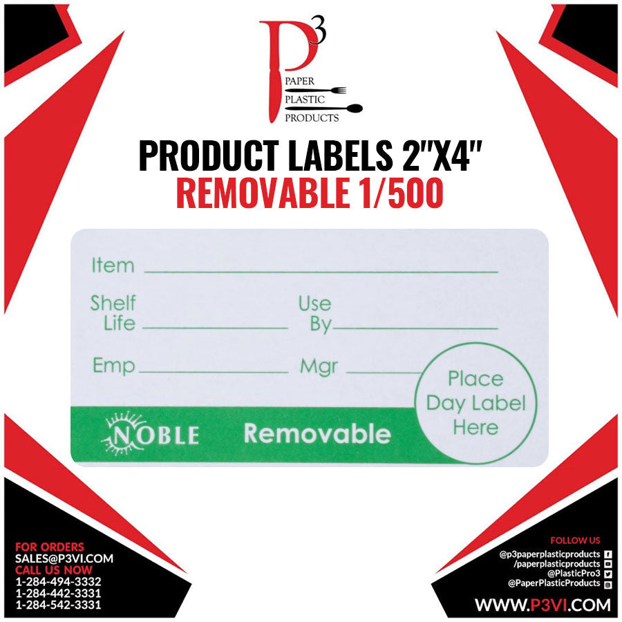 Product Labels 2"x4" Removable 1/500