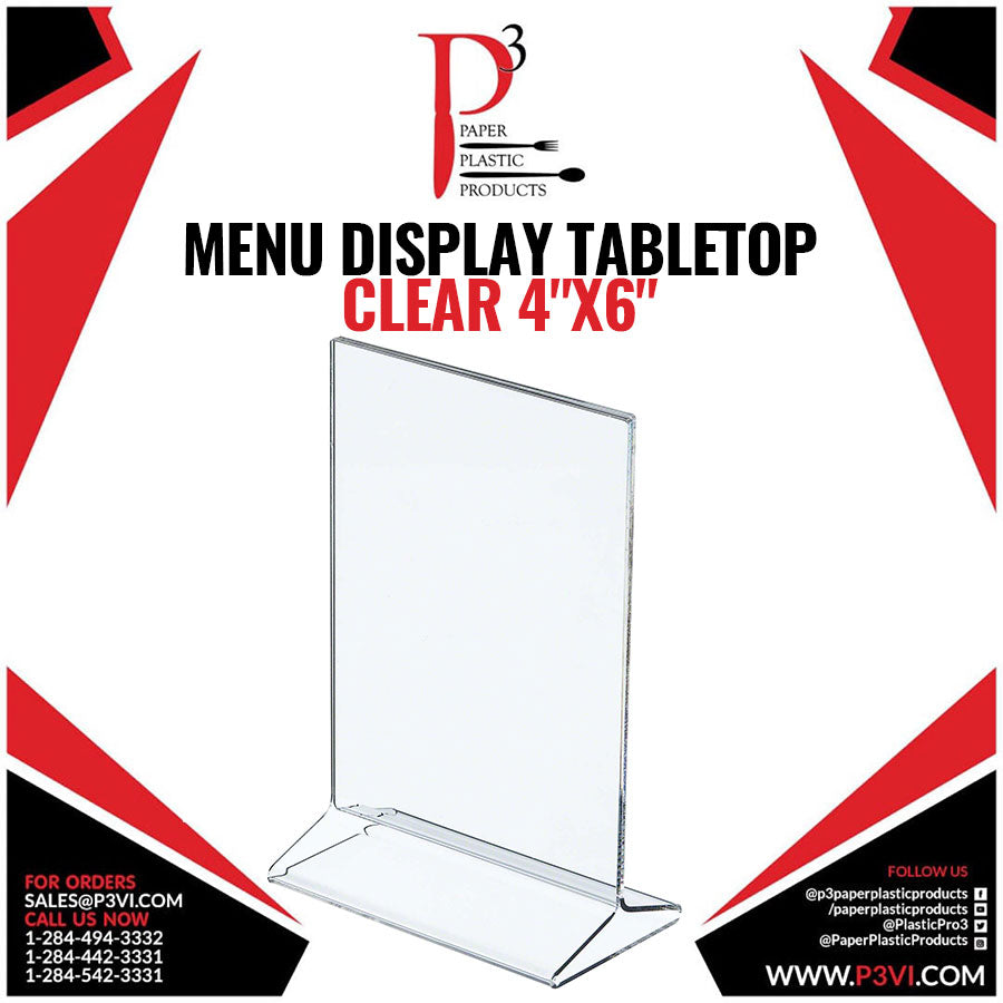 Menu Display TableTop Clear 4"x6" 1/1