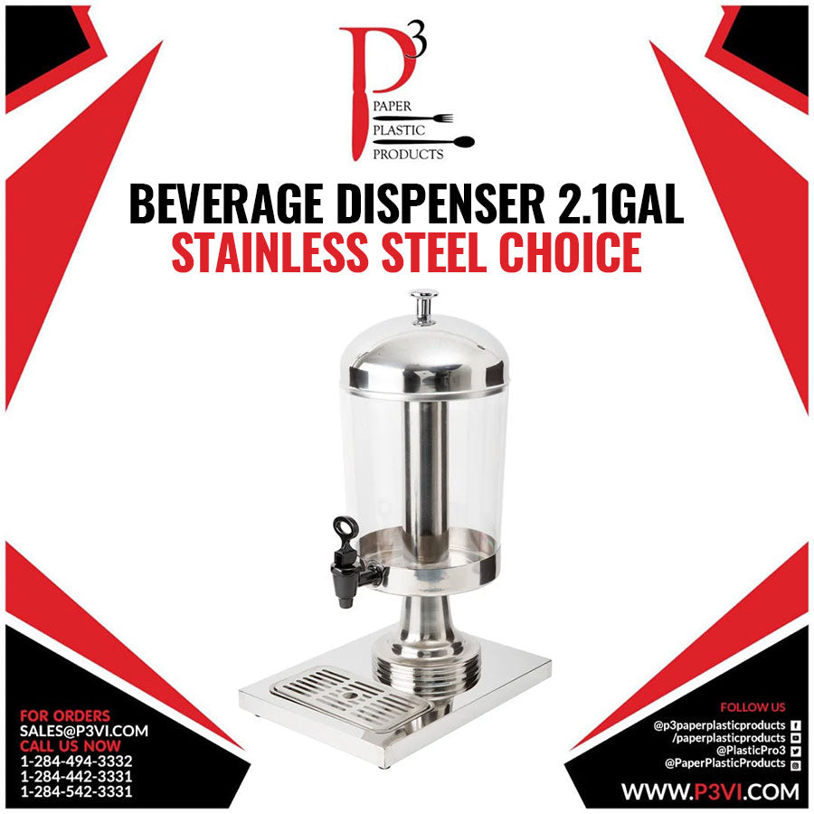 Beverage Dispenser 2.1Gal Stainless Steel Choice 1/1