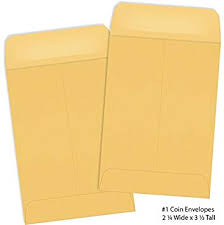 Coin Envelope 2 1/2"x 4 1/4" Br - P3, Paper Plastic Products Inc.