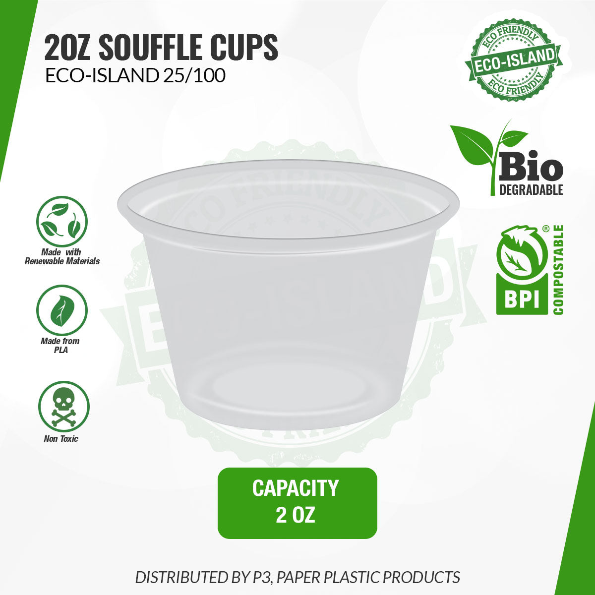 2oz Souffle Lids Eco-Island 25/100