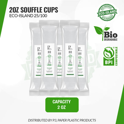 2oz Souffle Lids Eco-Island 25/100