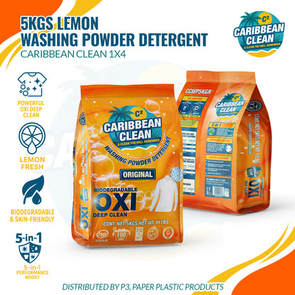 Washing Powder Detergent Lemon Caribbean Clean 5kgs. 4/1 | CCP10009 | CCWP5KG4