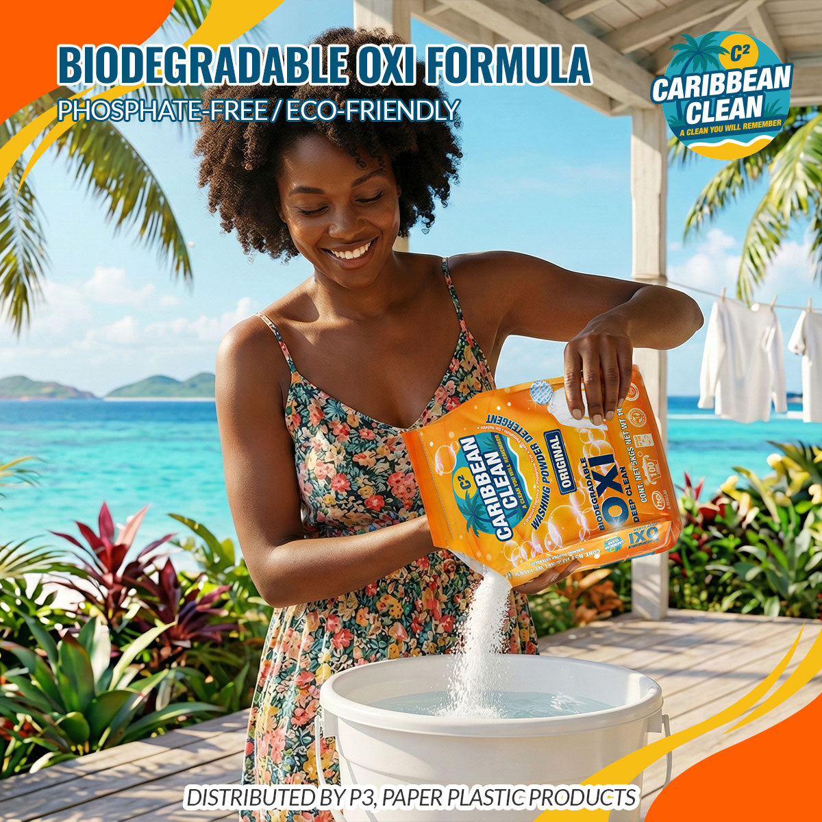 Washing Powder Detergent Lemon Caribbean Clean 5kgs. 4/1 | CCP10009 | CCWP5KG4