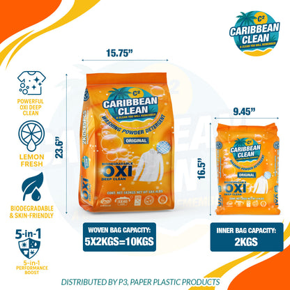 Washing Powder Detergent Lemon Caribbean Clean 2kgs. 1/5 | CCWP10008 | CCWP2KG4