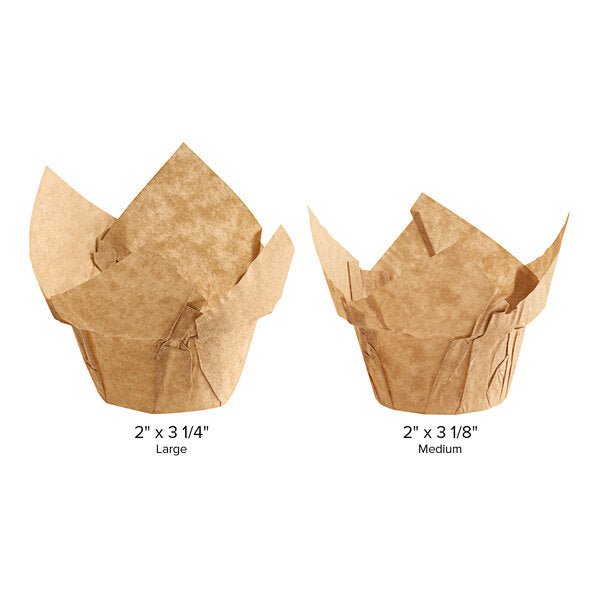 Cupcake Baking Cup Natural Kraft 2"x 3 1/4" Baker's Mark 10/100