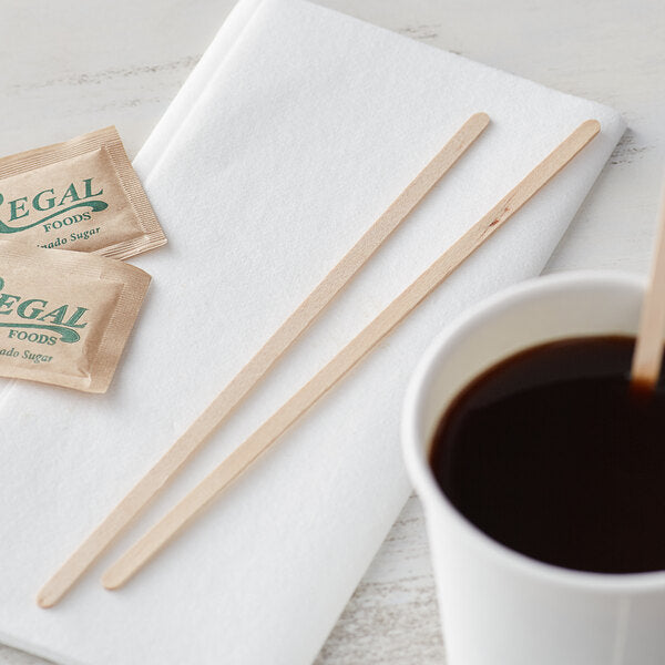 Stirrers Coffee Wooden Wrapped 7 1/2