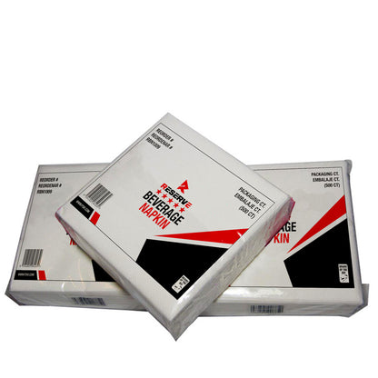 Beverage Napkins Wht 1Ply Reserve 8/500 PNB10005 [RBN81P]