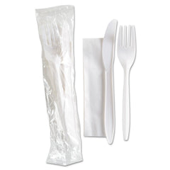 Wrapped HYP Med PP Combo Wht (Fork, Knife & Napkin) 5/100 CW10011