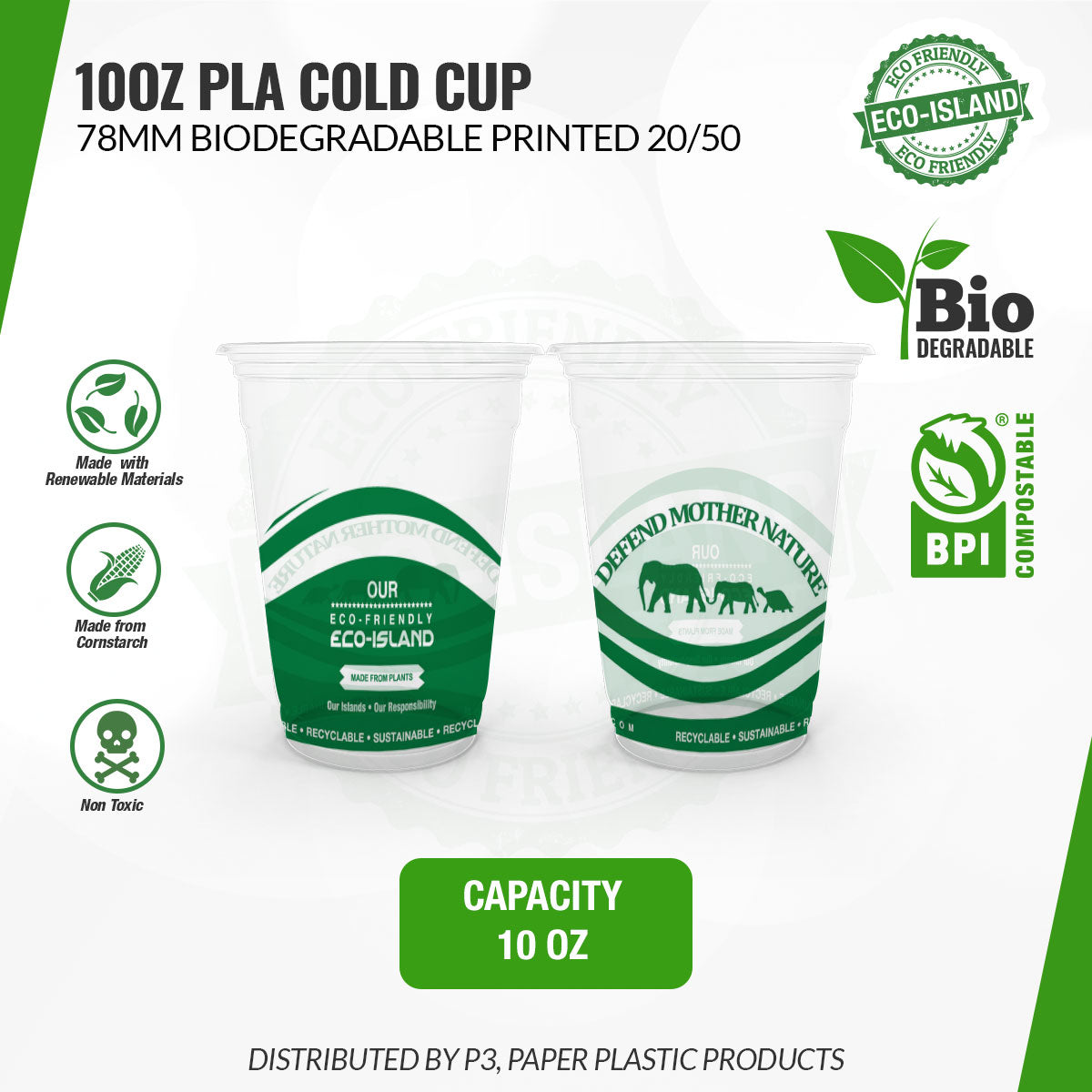 10oz Eco-Island Cups DMN 20/50