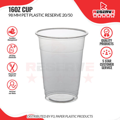 Reserve Clear Cups – 16oz, 12oz, 10oz, 9oz 20/50