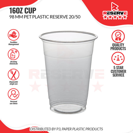 Reserve Clear Cups – 16oz, 12oz, 10oz, 9oz 20/50