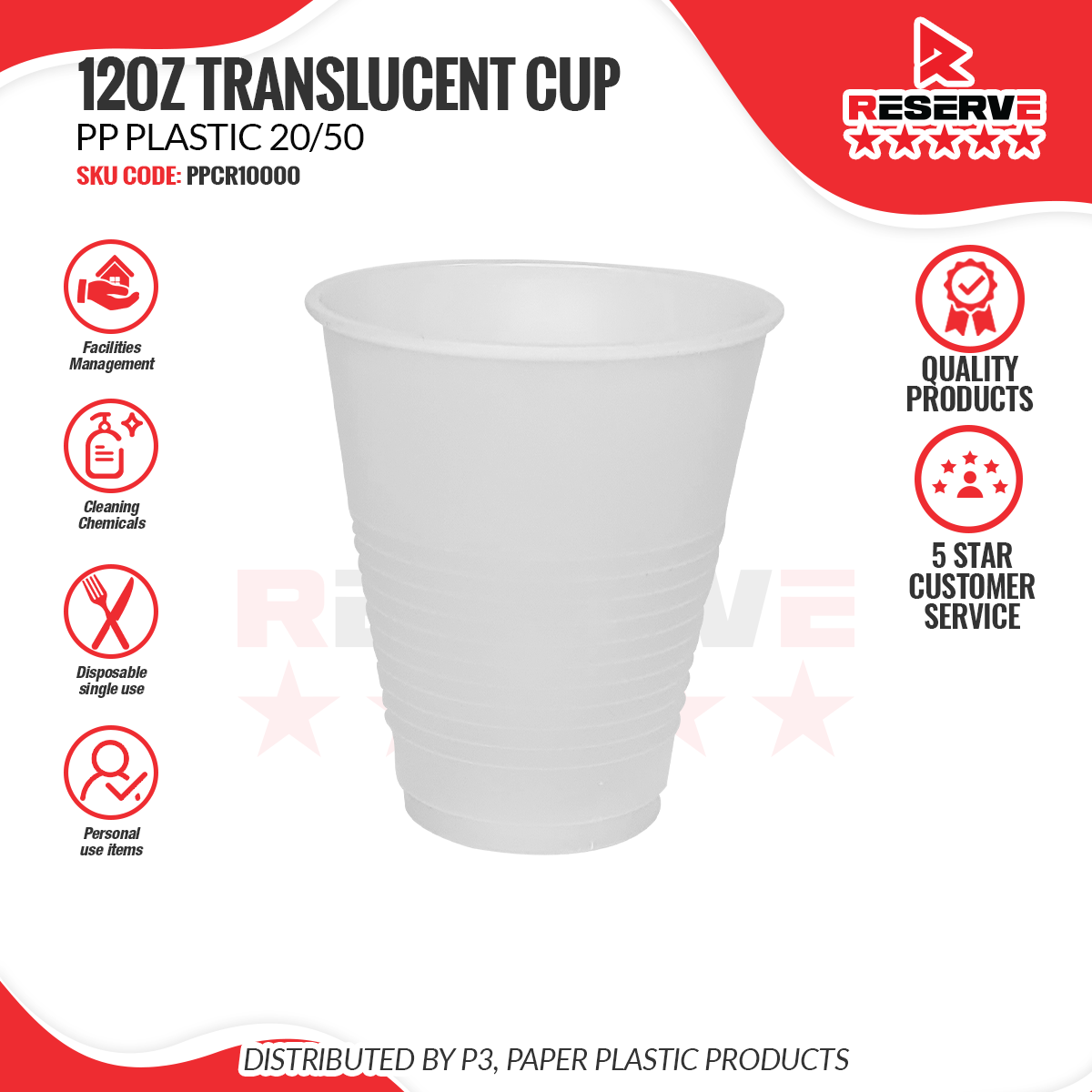 P/Cups Translucent Reserve (12oz, 16oz)